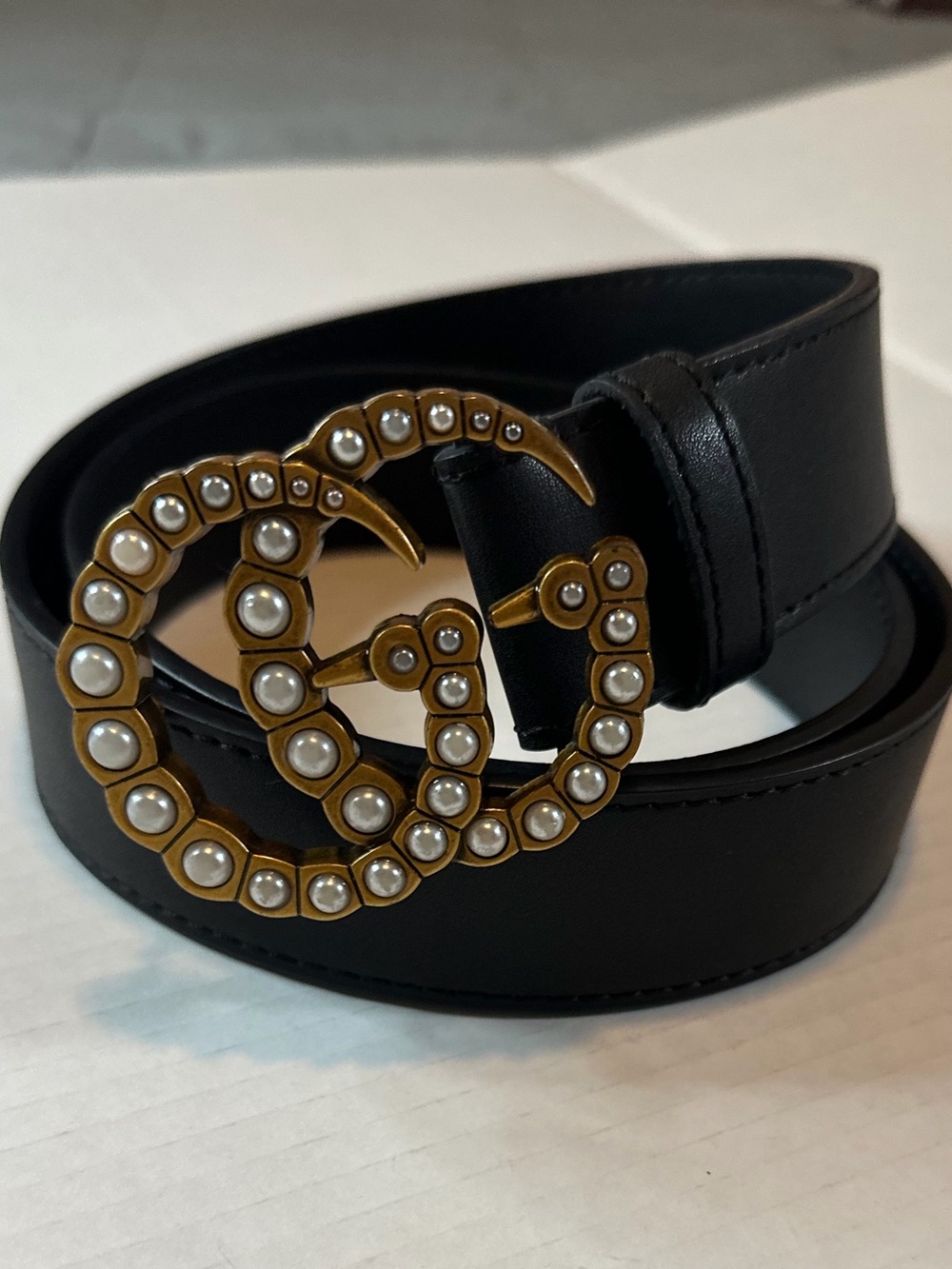Black Pearl Buckle Statement Belt | Chic Elegant Fashion Belt